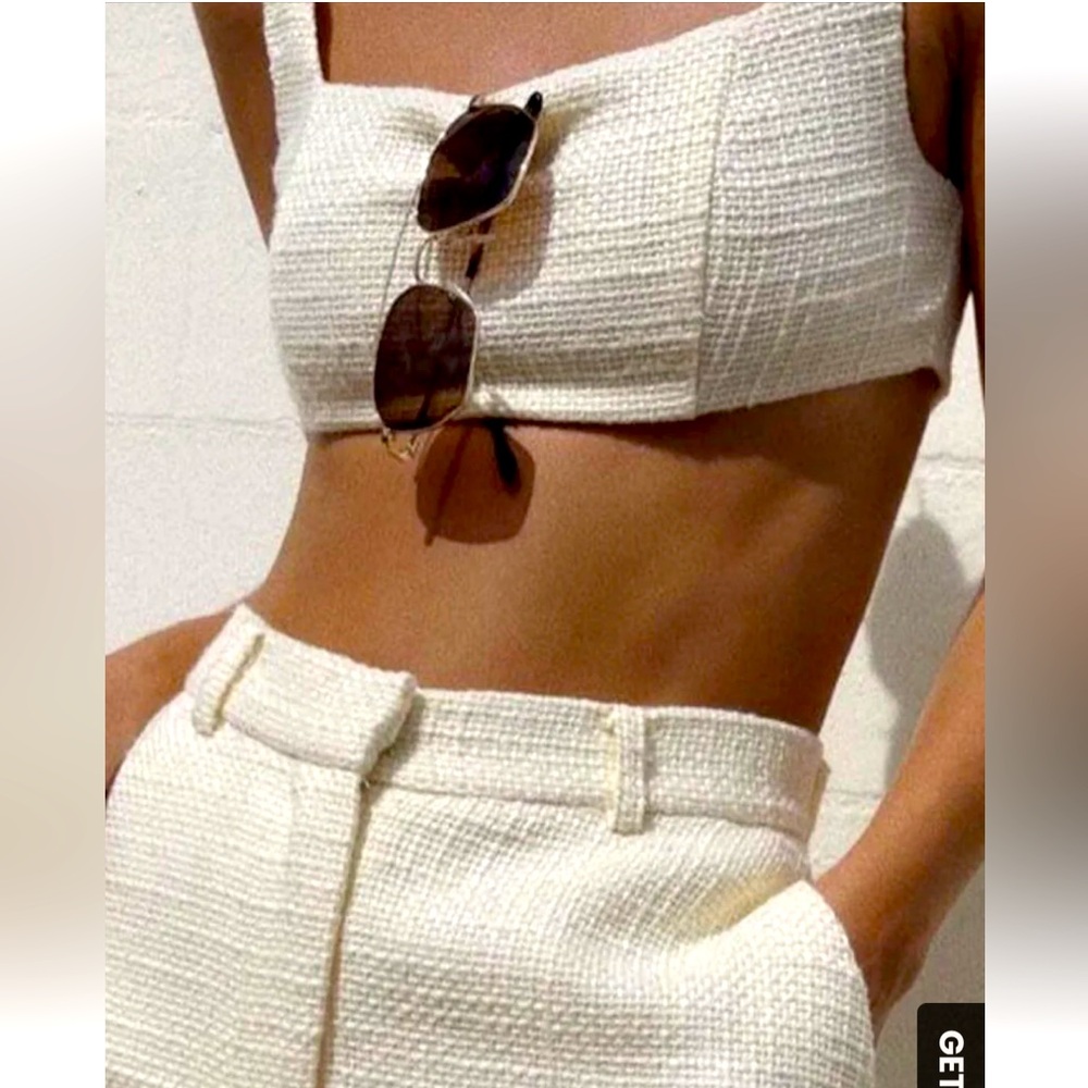 Commense Tweed Backless Plain Shorts Set - NWOT